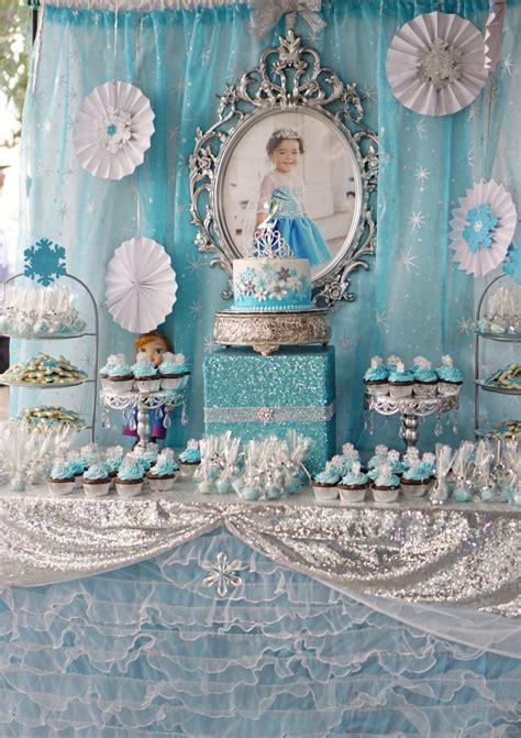 Frozen Birthday Dessert Table Frozenbirthdayparty Frozen Birthday