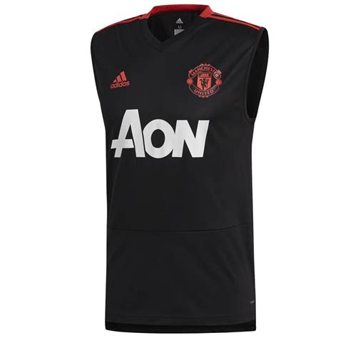 Men's adidas Black/Red Manchester United 2018/19 Sleeveless Training Jersey