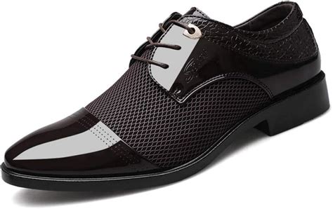 Zapato De Vestir Para Hombre Punta Puntiaguda Moda Patentado Plano Bajo