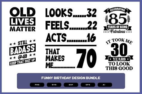 Funny Birthday Design Bundle | Funny Birthday Shirt |Funny Birthday ...