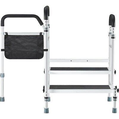 Bed Step Stool With Handle For Elderly Adjustable Storage Pocket Fall