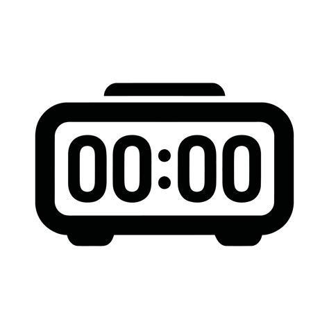 Clock Alarm Icon Showing Midnight 00 00 Bold Silhouette 77706050 Vector