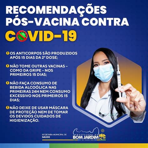 Recomendação pós vacina contra COVID 19 Prefeitura Municipal do Bom