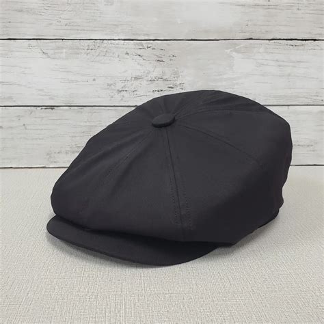 Black Eco Twill Slim Newsboy Cap Winner Caps MFG Company