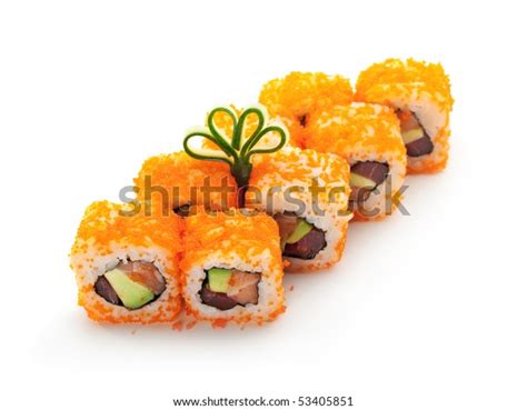 Maki Sushi Masago Roll Made Fresh Stock Photo (Edit Now) 53405851