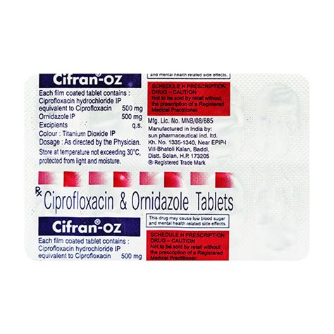 Cifran OZ Tablet 10 S Price Uses Side Effects Netmeds