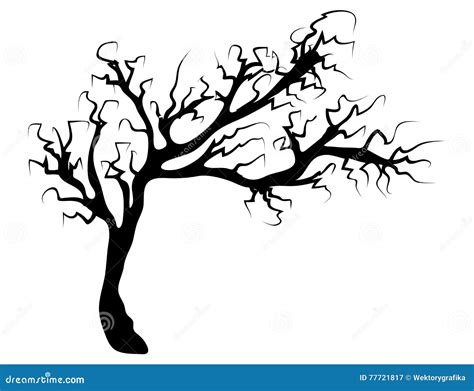 Halloween Creepy Scary Bare Tree Vector Symbol Icon Design Stock