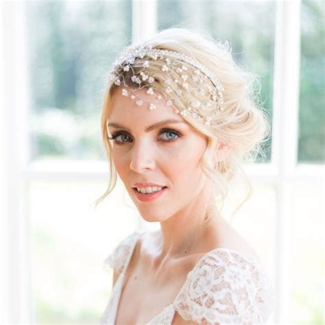 Rustic Bridal Hair Vine Romantic Silver Headpiece Whimsical Wedding