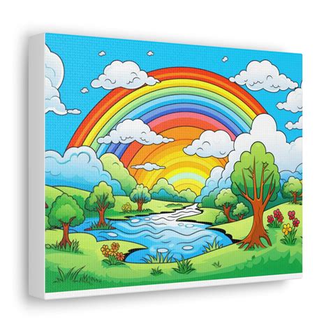 whimsical rainbow nursery canvas kids room wall art rainbow wall art