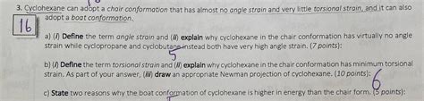 Solved Cyclohexane can adopt a chair conformation that has | Chegg.com