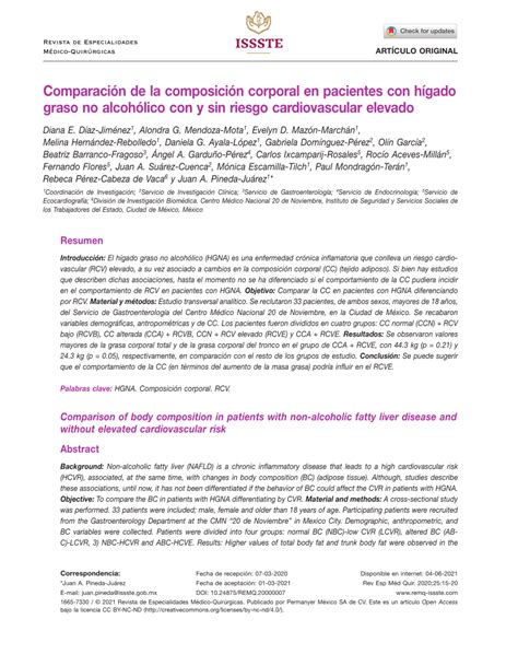 Pdf Comparaci N De La Composici N Corporal En Pacientes Con H Gado