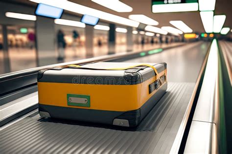 Luggage In Suitcases Delivered To Waiting Room In Airport Baggage Claim