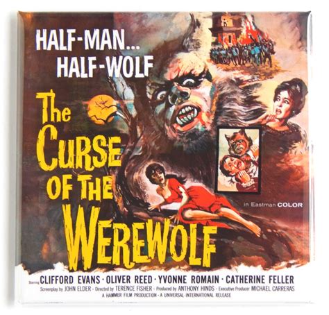 The Curse Of The Werewolf Movie Poster Fridge Magnet Etsy