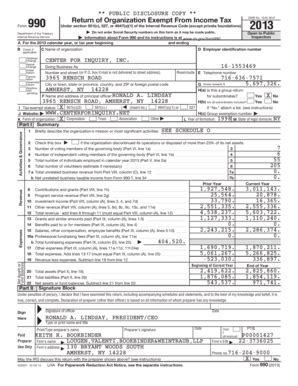 Fillable Online Center For Inquiry IRS Form 990 Fax Email Print PdfFiller