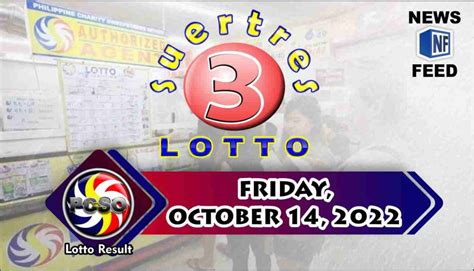 SWERTRES RESULT Friday October 14 2022 Official PCSO Lotto Results