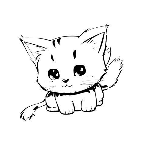 Cute Cat Coloring Page Stock Photos, Images and Backgrounds for Free ...