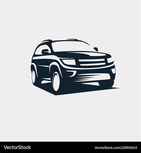 Modern suv logo template offroader car stylized Vector Image