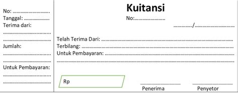 pengertian kuitansi  penjelasan ciri macam  contohnya