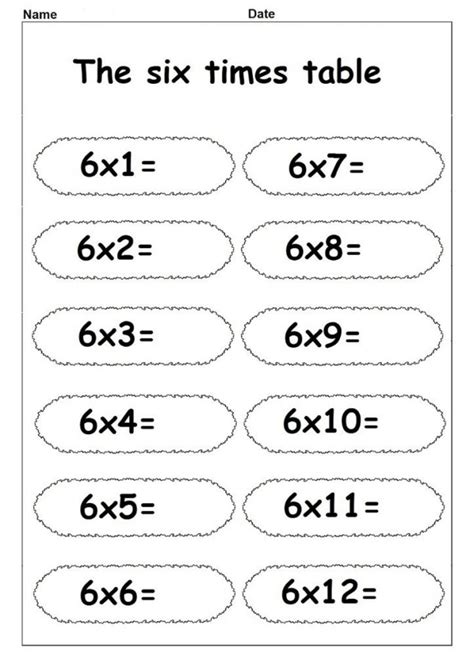 6 Times Table Interactive Worksheet Times Tables Worksheets