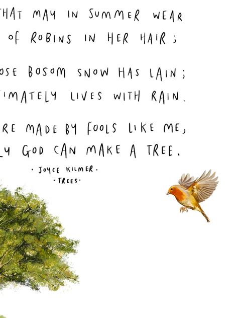 Trees By Joyce Kilmer Bird Robin Trees Poem Art Print Poster Etsy