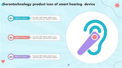 Gerontechnology Product Icon Of Smart Hearing Device Ppt Sample