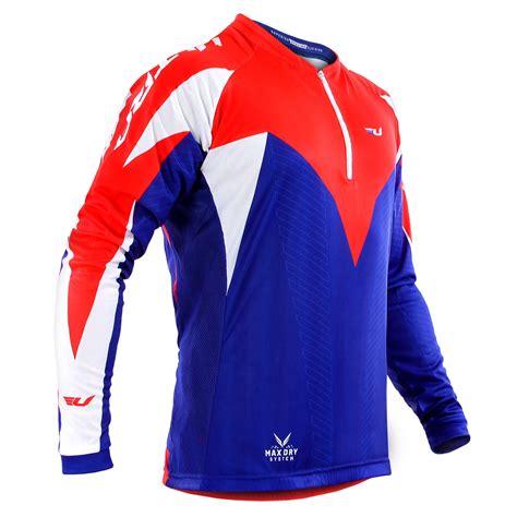 Camisa Ciclismo Manga Longa Ultra Bikes Max Dry Azul Vermelho Tamanho G