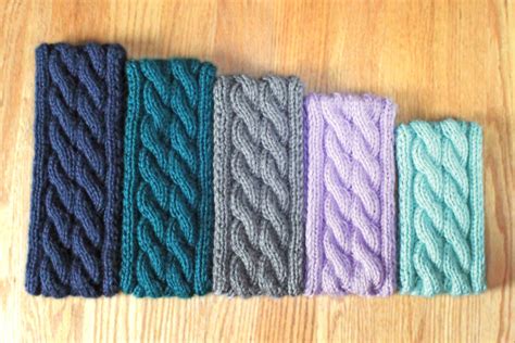 Knitting Pattern: Cable Knit Ear Warmer, Colorful Headband, Adult XL ...