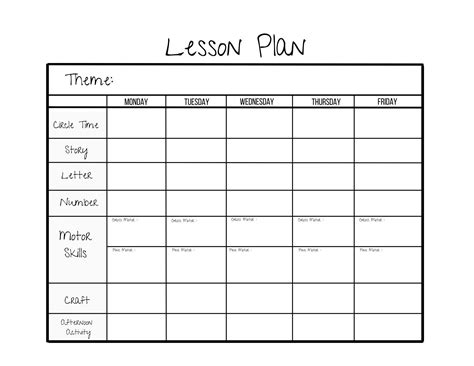 Blank Preschool Lesson Plan Template Creative Curriculum 11