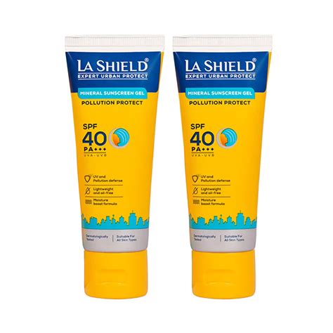 la shield pollution protect mineral sunscreen gel spf  pack