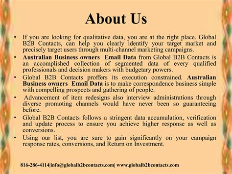 Australia business owners email data | PPTX