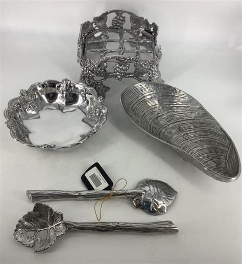 Lot Arthur Court Cast Aluminum Serveware Including Silver Salad