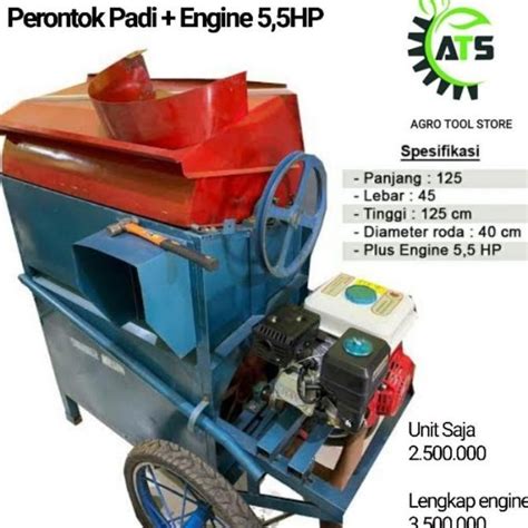 Jual Mesin Perontok Padi Komplit Engine 65Hp Pertanian Gabah Beras