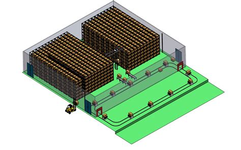 Overhead Cranes Stores Pallets On Shuttles Channel Racks