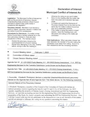 Fillable Online Summary Of The Conflict Of Interest Law For Municipal