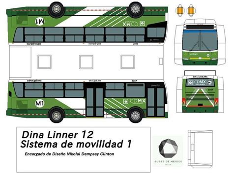 Green Bus Paper Model Modelos De Trenes Cdmx Turismo Metro De La Cdmx