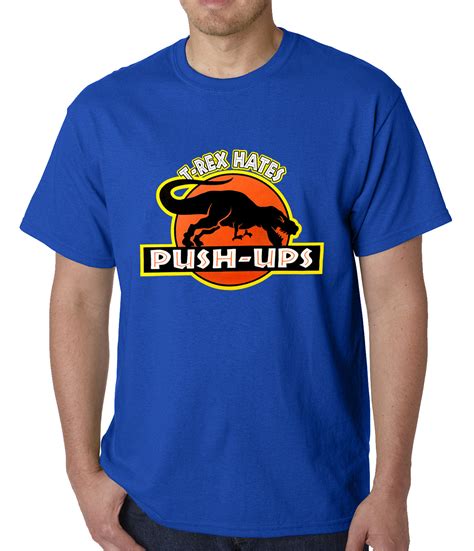 T Rex Hates Pushups Funny Mens T Shirt Bewild