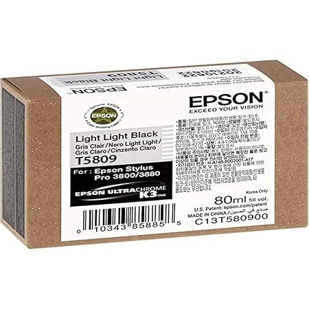 Amazon Epson T5809 UltraChrome K3 Light Light Black Cartridge Ink