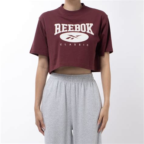 ビッグロゴ クロップド Tシャツ CL AE BIG LOGO CROP TEE クラシックマルーン Reebok 公式オンラインショップ