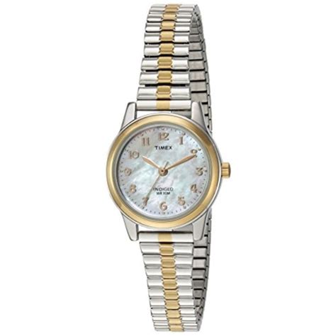 Timex Timex Womens Essex Avenue Two Tone Extra Long Stainless Steel Expansion Band Watch