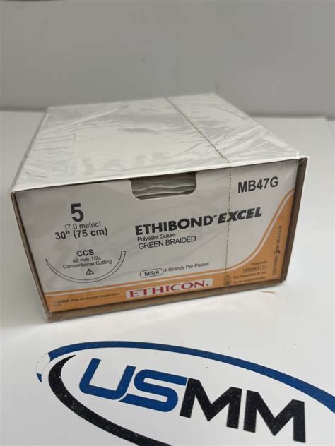 New ETHICON Box Of 12 MB47G Ethibond Excel 5 30in Sutures For Sale