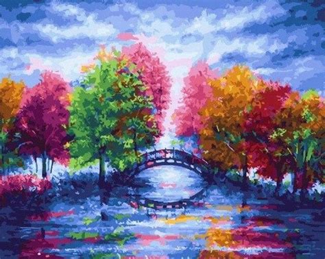 Colorful Trees Paint By Numbers - Numeral Paint Kit