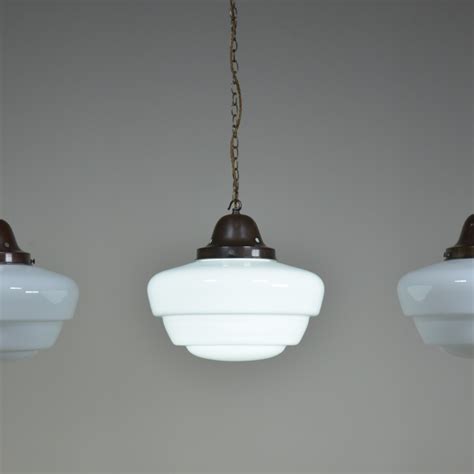 Antique Reclaimed Listings Stepped Opaline Pendant Lights Large