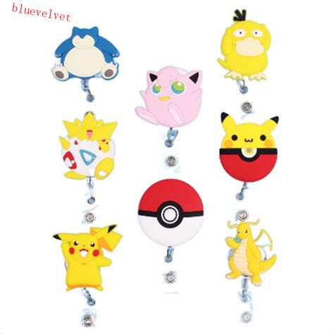 Bluevelvet Retractable Badge Reel Pikachu Bulbasaur Squirtle Nurse