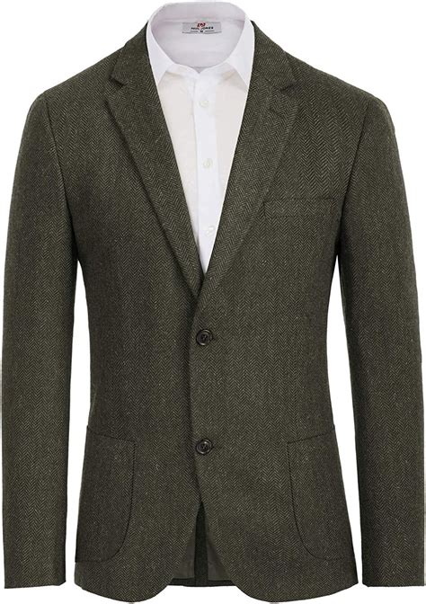 Pj Paul Jones Mens Herringbone Tweed Blazer British Wool Blend Sport