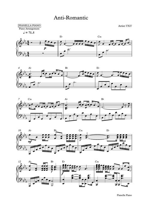 Txt Anti Romantic Piano Sheet Sheet By Pianella Piano