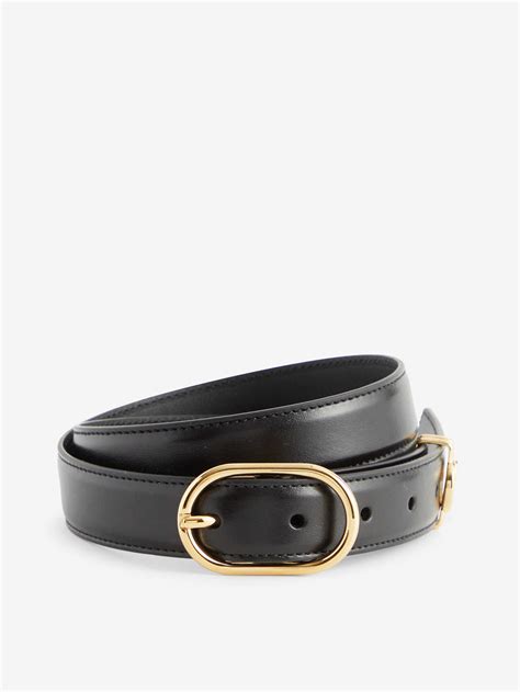 GUCCI Circular Logo-Buckle Leather Belt in BLACK | Endource