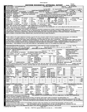 Fillable Online Uniform Residential Appraisal Report Uniform