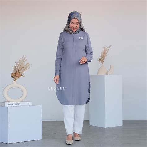 jual tunik polos wanita terbaru tunik twill rayon tunik harian tunik