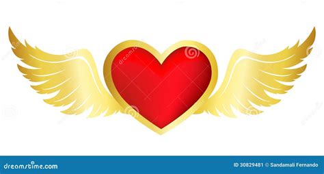 Flying Heart Symbol With Wings Sketch Vector Illustration