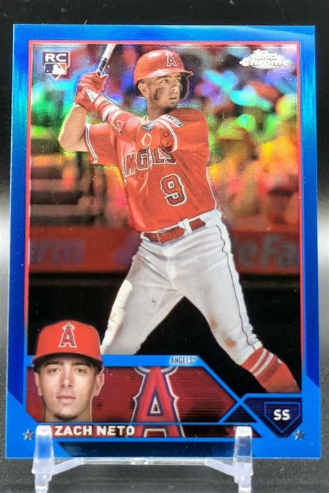 Topps Chrome Update Zach Neto Blue Refractor Ebay